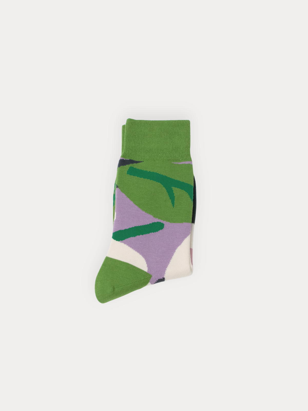 Colorful sock with abstract design on a white background