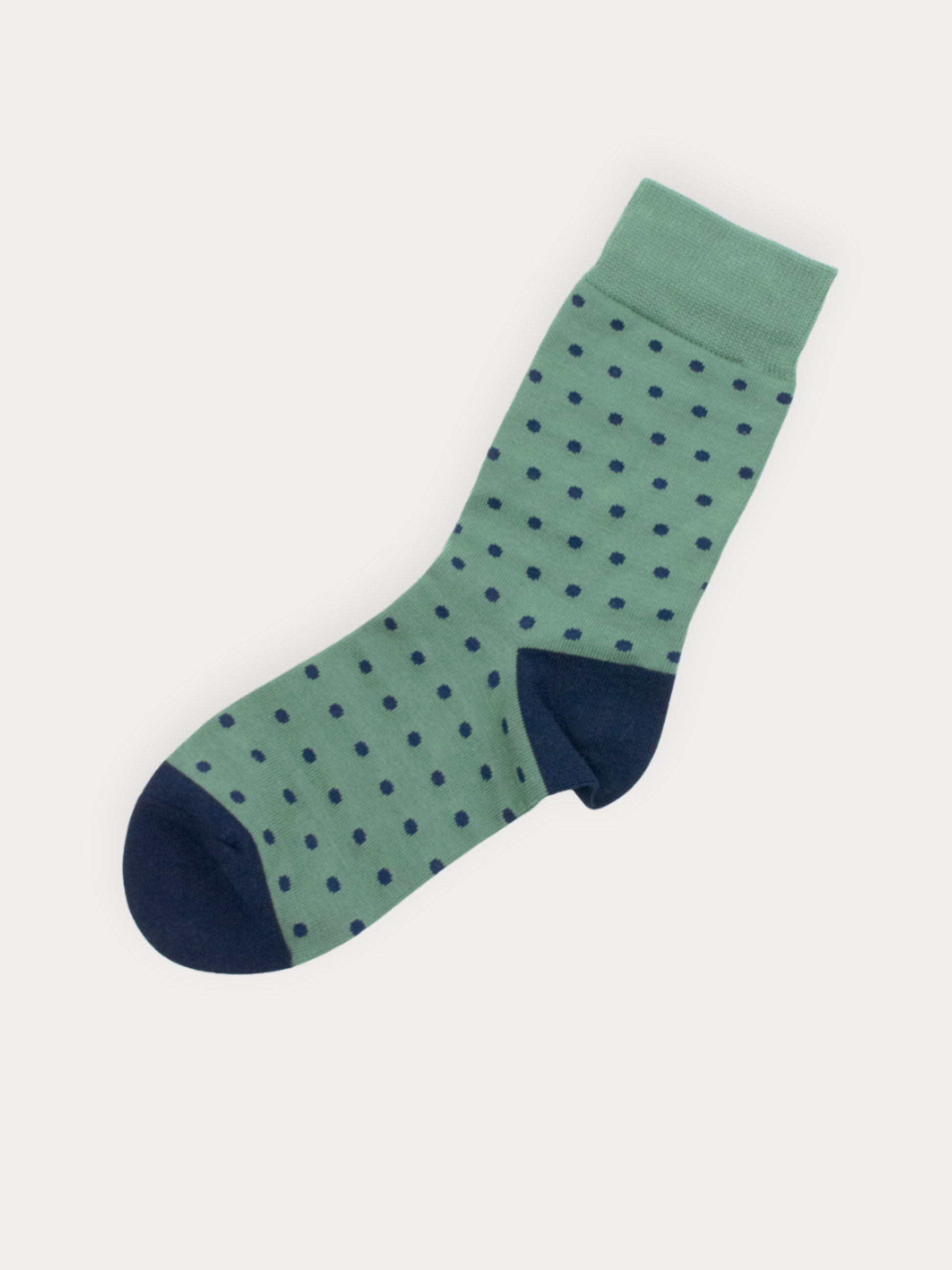 Mini dots lake green socks on a gray background