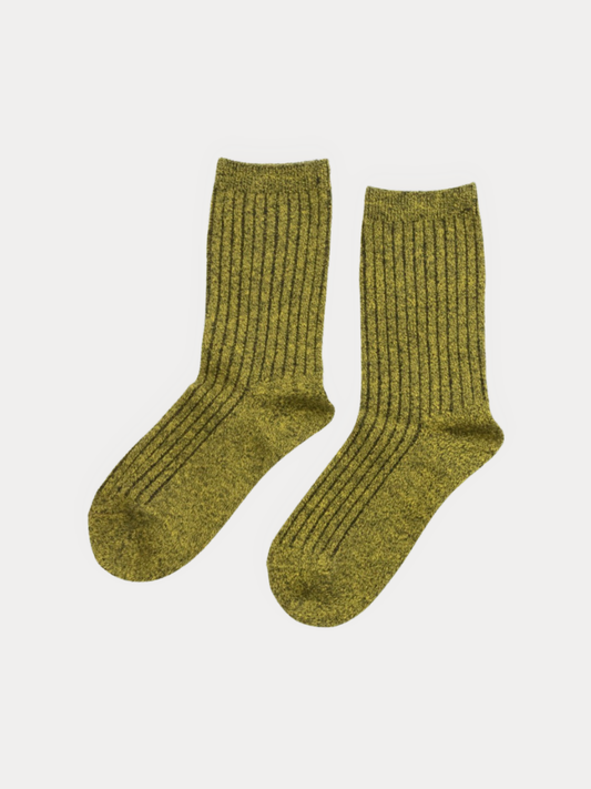 Ribbed Combed Cotton Crew Socks