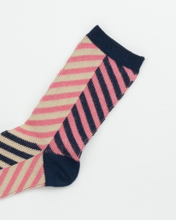 WomensMultiColoredStripedCrewSocksDetail