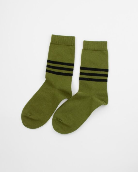 MensSolidGreenSockswithBlackStripes