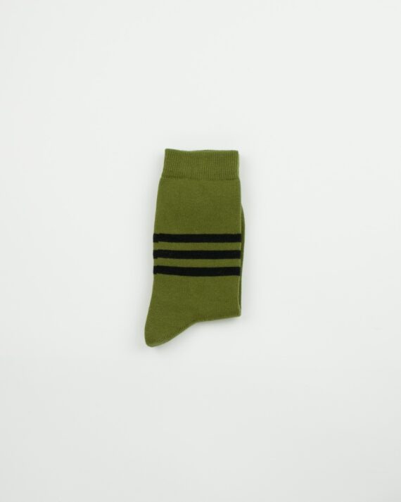 MensSolidGreenSockswithBlackStripes