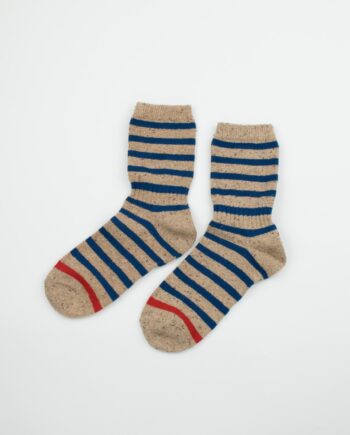 womensbluestripedsoftwintercrewsocks