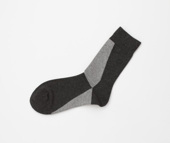 MensGreyColorBlockCrewSocks