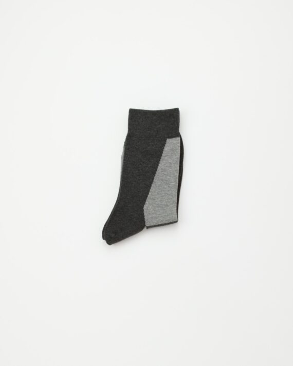 MensGreyColorBlockSocks