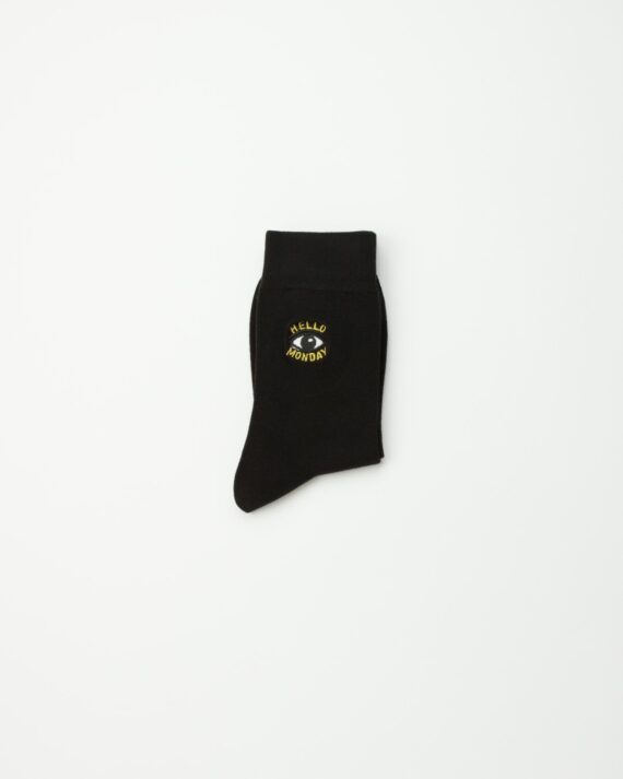 MensBlackHelloMondaySocks