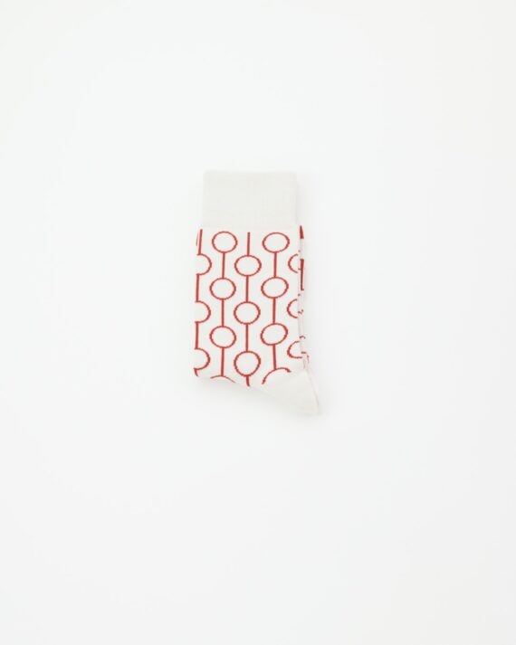 mensredcirclepatterncrewsockswhite