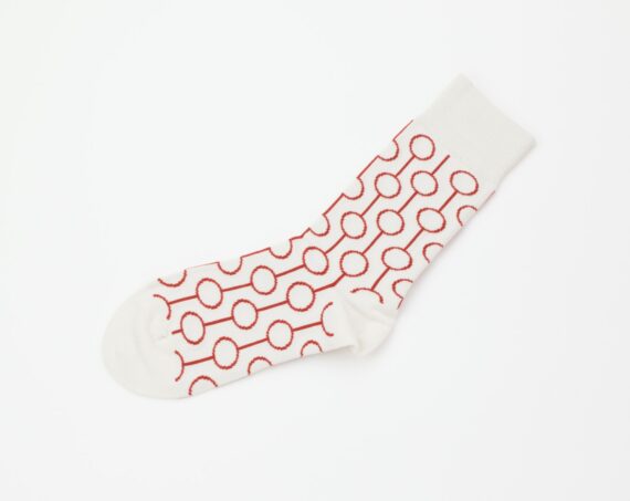 MensRedCirclePatternCrewSocks