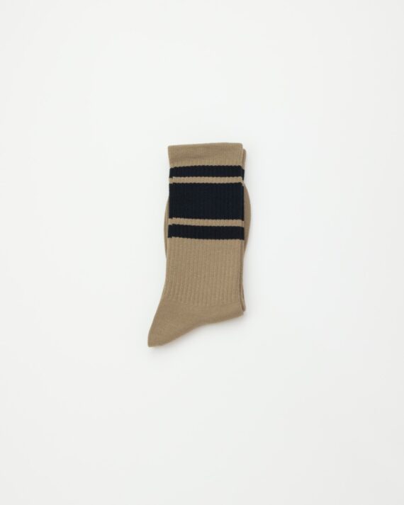 MensVintageStripeColorBeigeCrewSocks