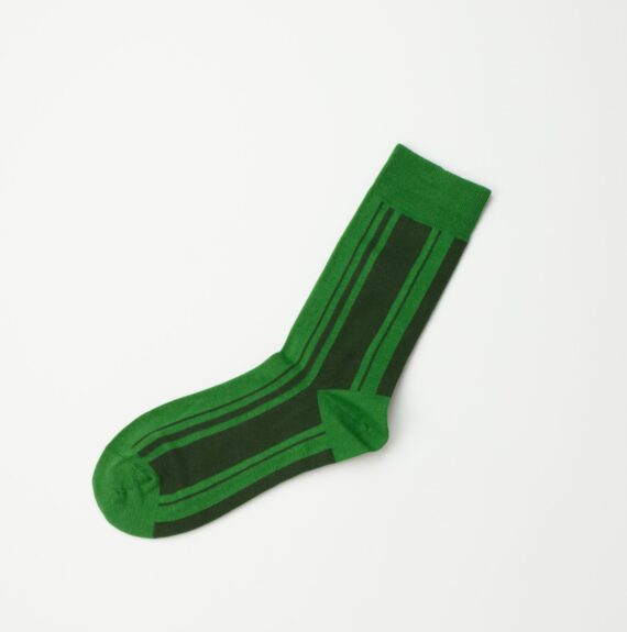 MensVingateGreenStripeCrewSocks