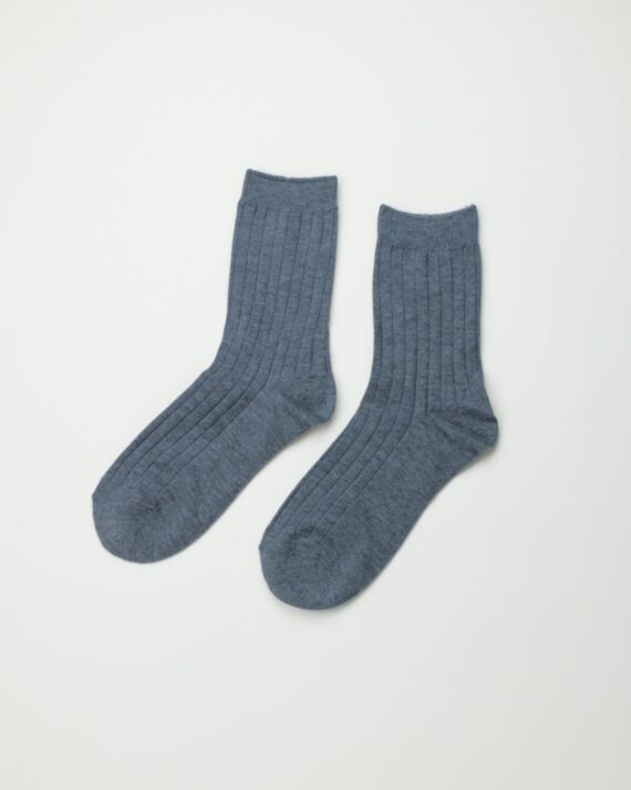 womenssoftblueribbedsocks