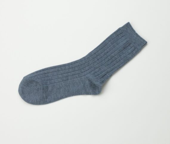 WomensBasicRibbedSocksBlue