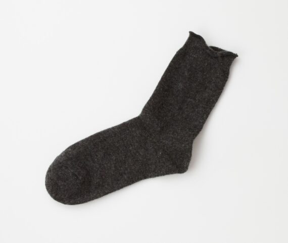 WomensMinimalRuffleWoolSocksColorCharcol