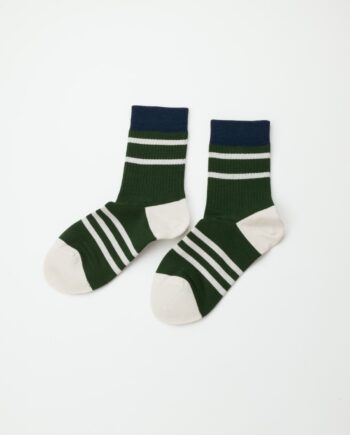 WomensRetroStripeGreenSock