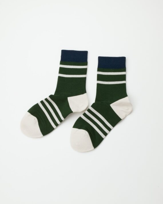 WomensRetroStripeGreenSock