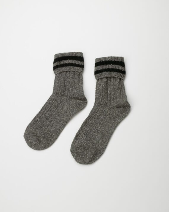 WomensSoftTwoStripeGreySocksWinter