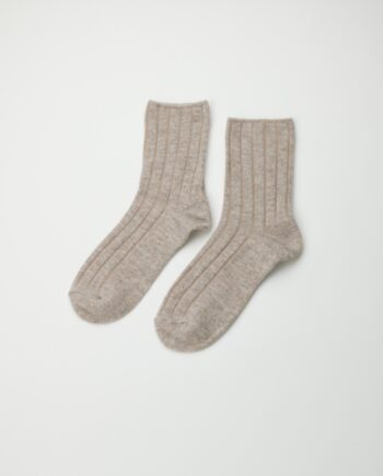 WomensSoftRibbedWoolSocksOat