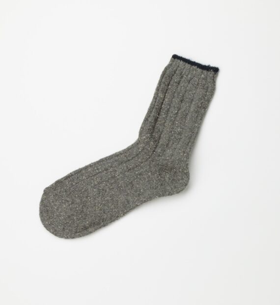 WomensRibbedCottonCrewSockGrey